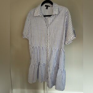 Aqua Blue and White Striped Dress Womens XL